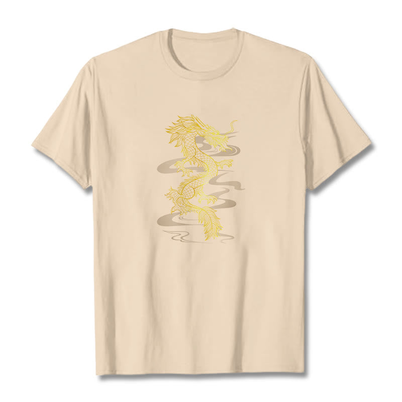 Buddha Stones Golden Dragon Cotton Tee T-shirt - Bisque - 2XL - image 12