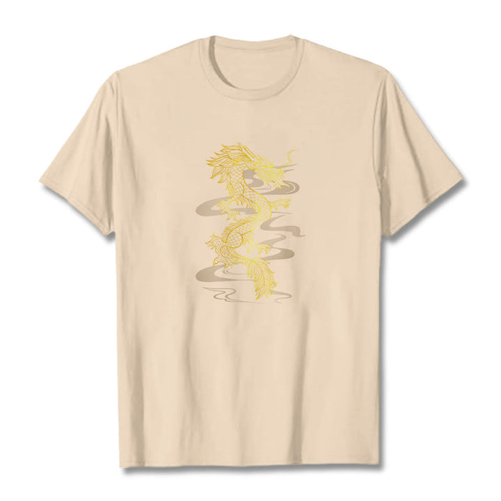 Buddha Stones Golden Dragon Cotton Tee T-shirt - Bisque - 2XL - image 12