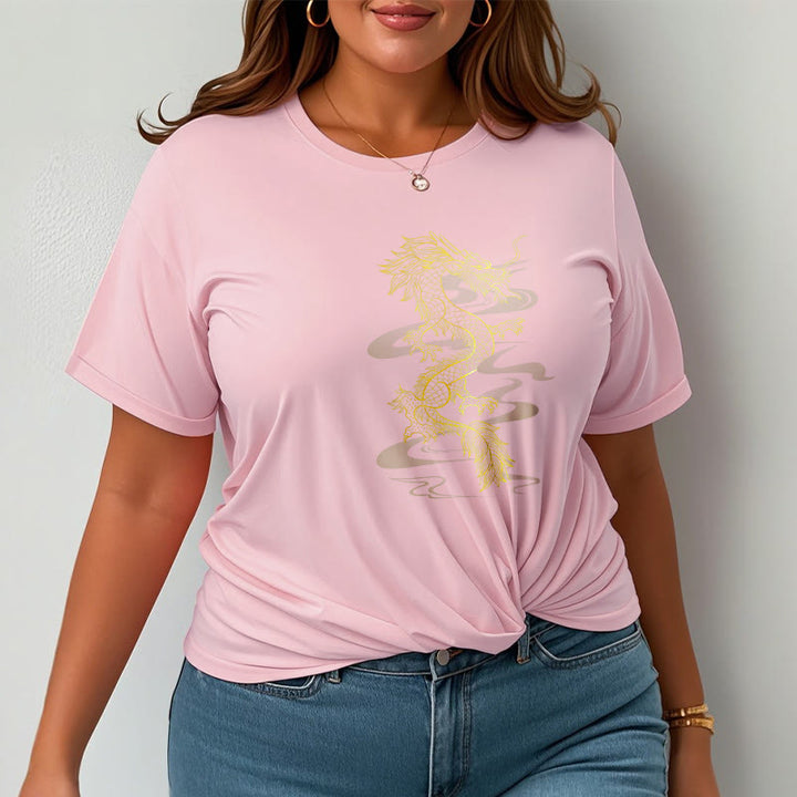 Buddha Stones Golden Dragon Cotton Tee T-shirt - image 19