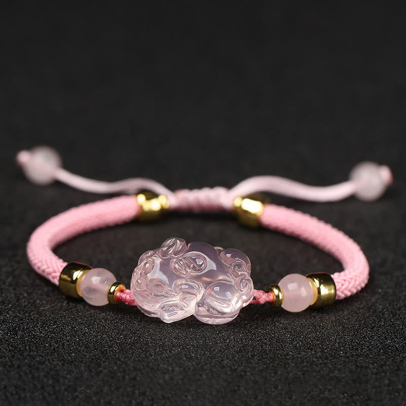 Buddha Stones PiXiu Pink Crystal Wealth String Braided Bracelet - Pink(Wrist Circumference: 14-23cm) - image 14