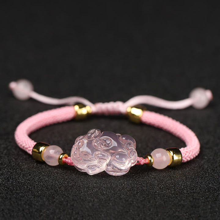 Buddha Stones PiXiu Pink Crystal Wealth String Braided Bracelet - Pink(Wrist Circumference: 14-23cm) - image 14