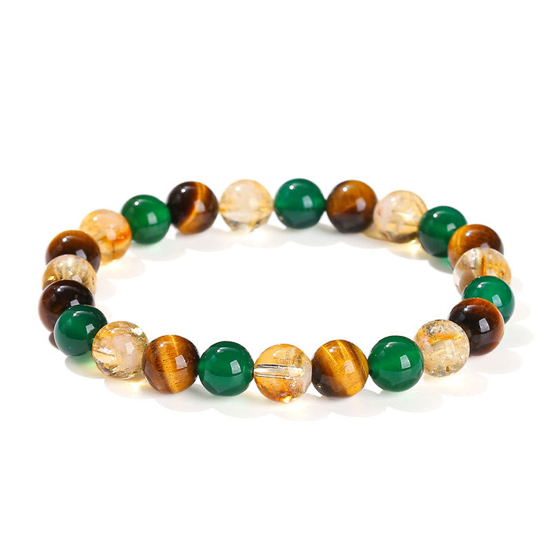 Buddha Stones Natural Tiger Eye Green Agate Citrine Mix And Match Beads Protection Bracelet - image 13