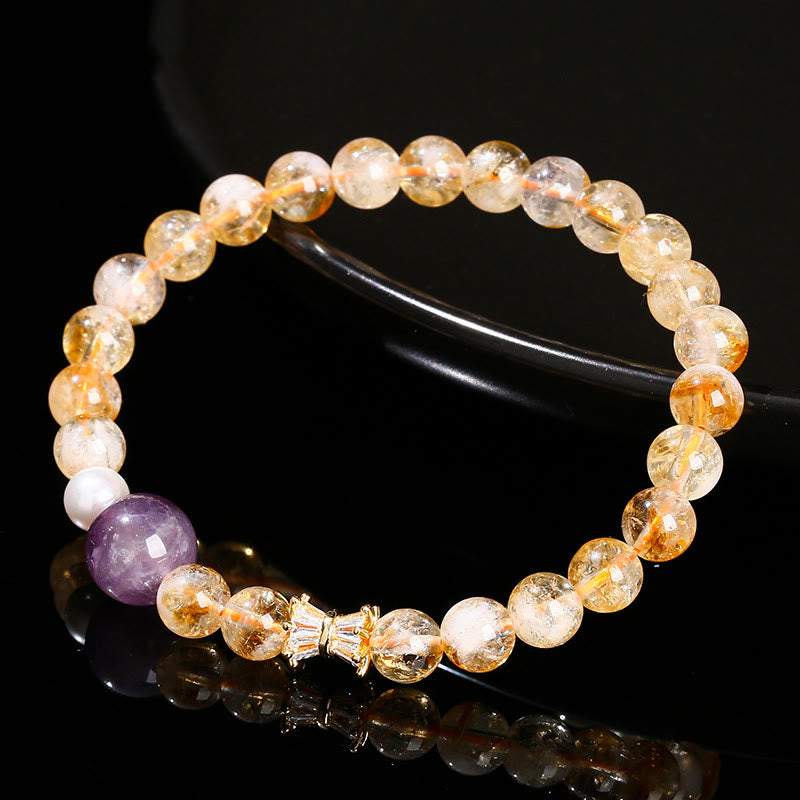 Buddha Stones Natural Citrine Amethyst Prosperity Bracelet - image 1