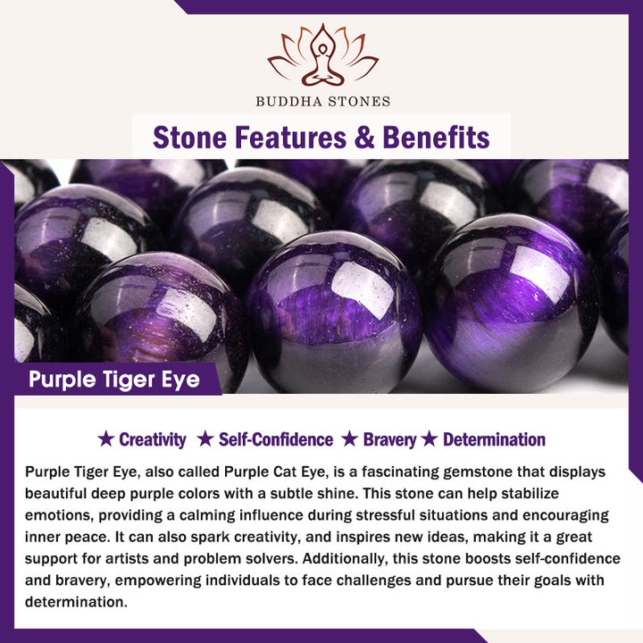 Buddha Stones Purple Tiger Eye Creativity Bracelet - image 7