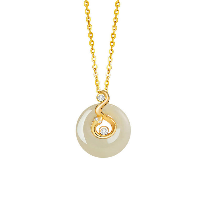 Buddha Stones Chinese Zodiac Hetian Jade 925 Sterling Silver Abundance Necklace Pendant - Hetian Jade 925 Sterling Silver-Snake - image 17