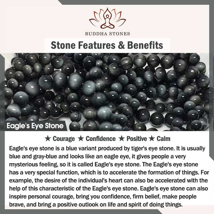 Buddha Stones Natural Eagle's Eye Stone Confidence Positive Bracelet - image 7