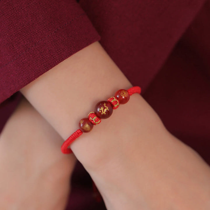 Buddha Stones Handmade Red Agate Chinese Zodiac Red String Braided Protection Bracelet - image 15