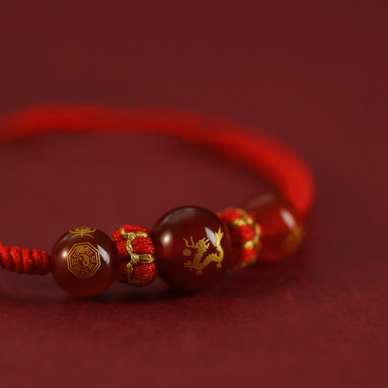 Buddha Stones Handmade Red Agate Chinese Zodiac Red String Braided Protection Bracelet - image 19