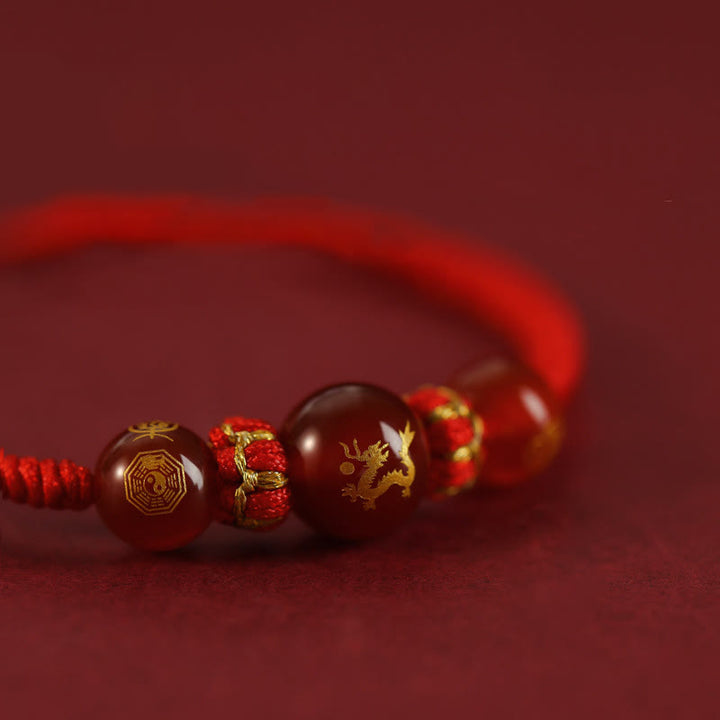 Buddha Stones Handmade Red Agate Chinese Zodiac Red String Braided Protection Bracelet - image 19