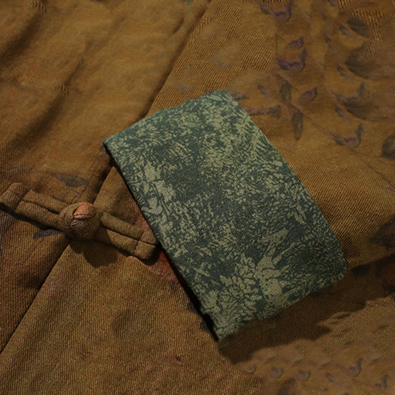 Buddha Stones Leaves Flower Frog-button Tang Suit Cotton Men's Jacket Shirt - image 19