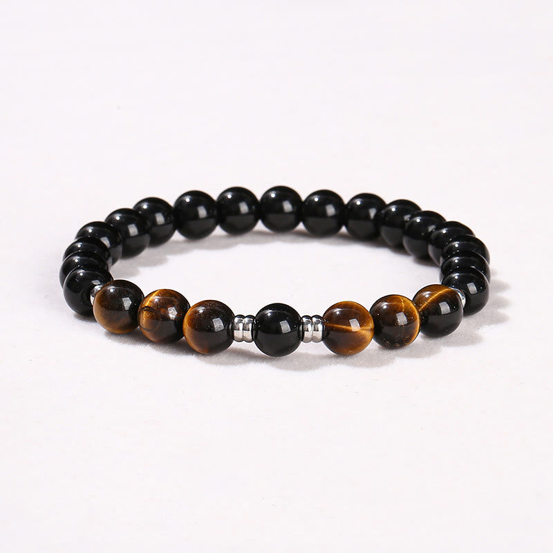 Buddha Stones 2Pcs Hematite Tiger Eye Blue Tiger Eye Powerful Bracelet Set - image 19