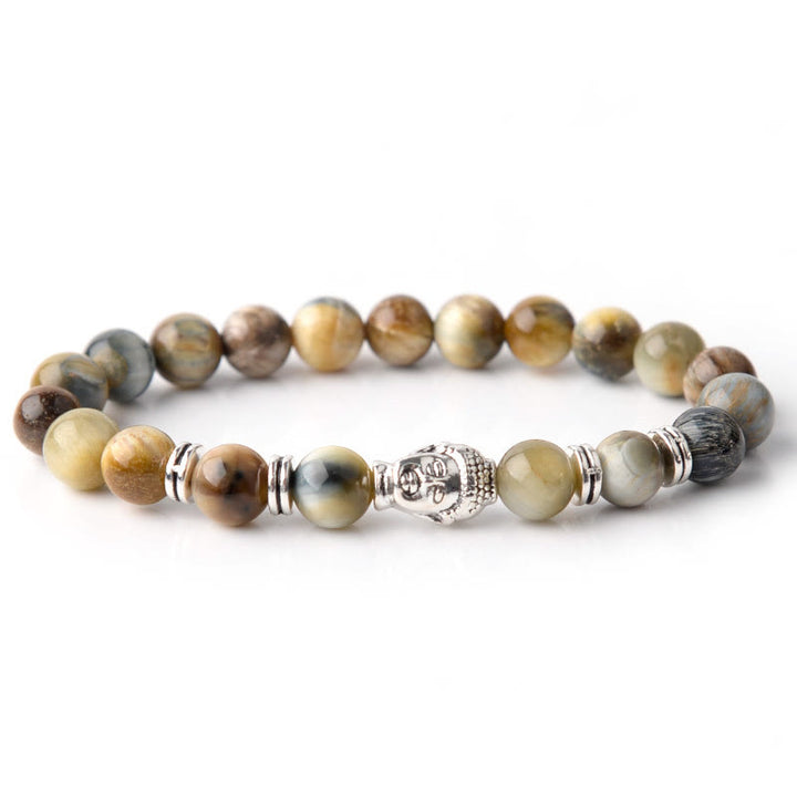 Buddha Stones Blue Green Red Tiger Eye Buddha Head Balance Bracelet - image 27