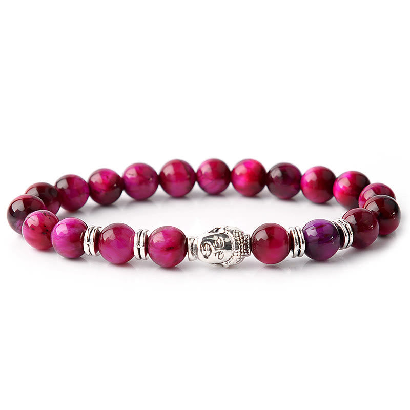 Buddha Stones Blue Green Red Tiger Eye Buddha Head Balance Bracelet - image 34