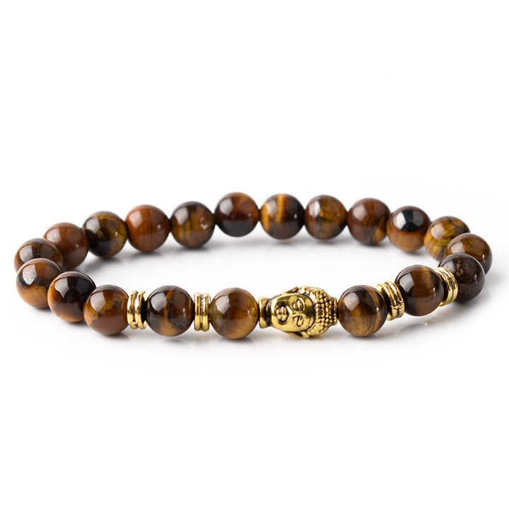 Buddha Stones Blue Green Red Tiger Eye Buddha Head Balance Bracelet - image 53