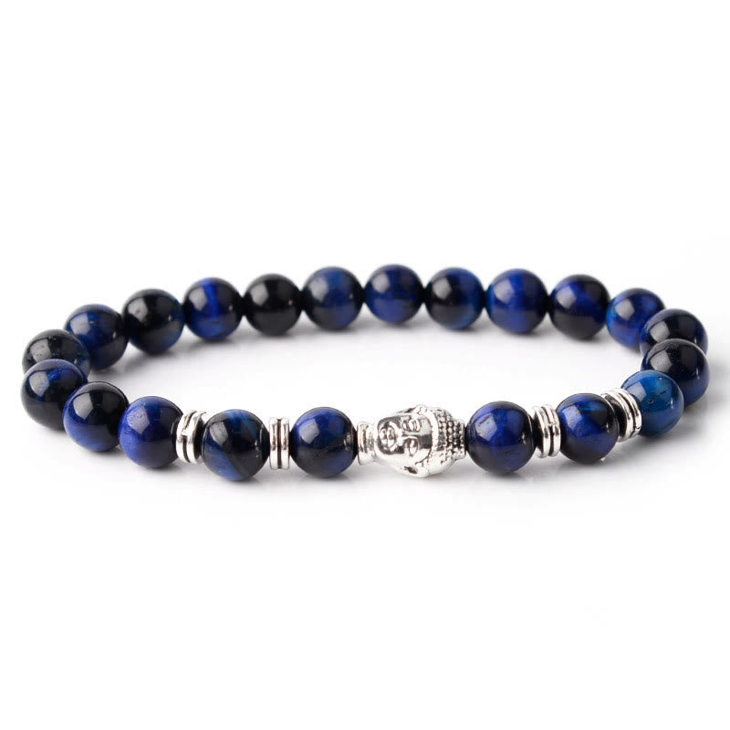 Buddha Stones Blue Green Red Tiger Eye Buddha Head Balance Bracelet - image 45