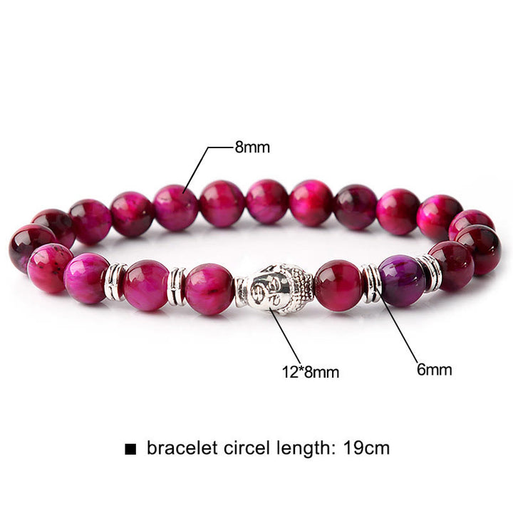 Buddha Stones Blue Green Red Tiger Eye Buddha Head Balance Bracelet - image 35
