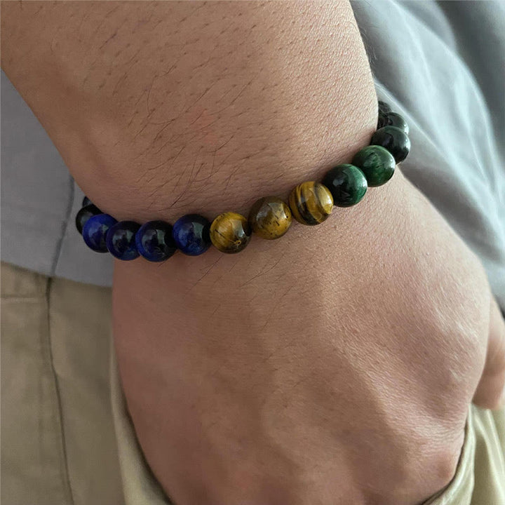 Buddha Stones Blue Tiger Eye Green Tiger Eye Tiger Eye Balance Bracelet - image 11