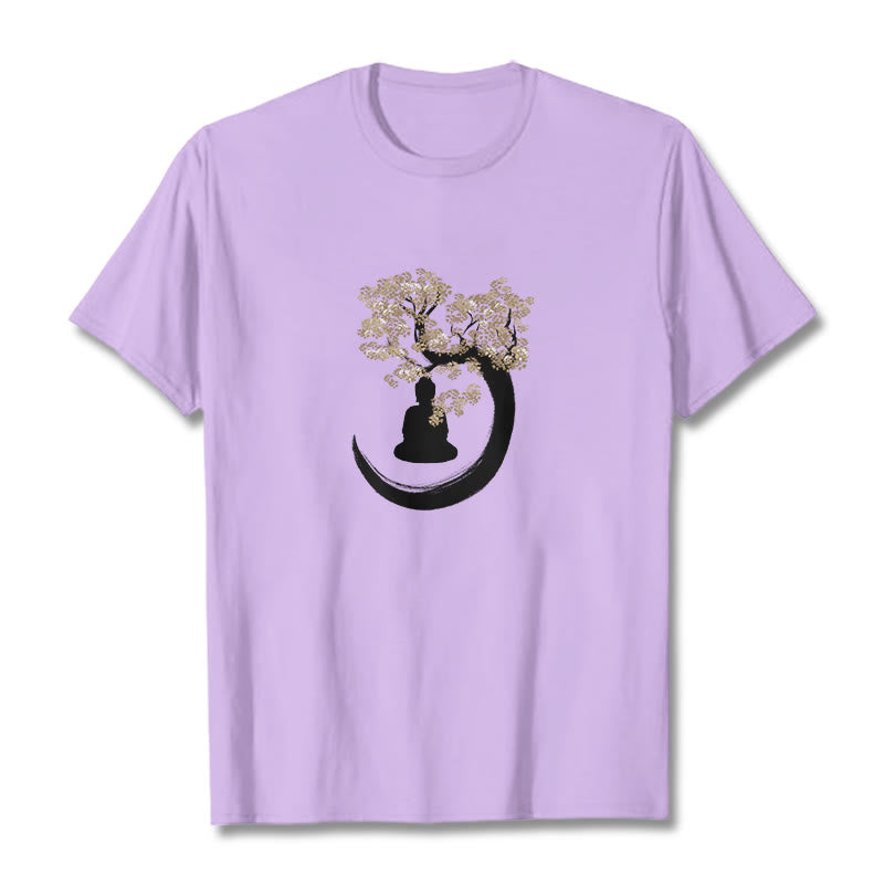 Buddha Stones Buddha Sitting Under The Tree Cotton Tee T-shirt - Plum - 2XL - image 5