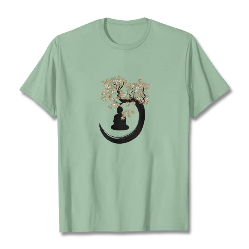 Buddha Stones Buddha Sitting Under The Tree Cotton Tee T-shirt - PaleGreen - 2XL - image 16