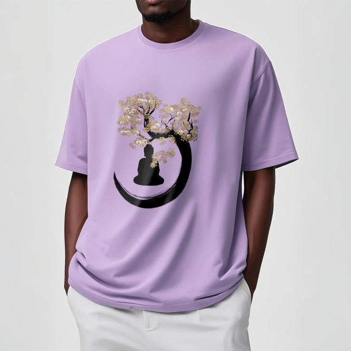 Buddha Stones Buddha Sitting Under The Tree Cotton Tee T-shirt - image 6