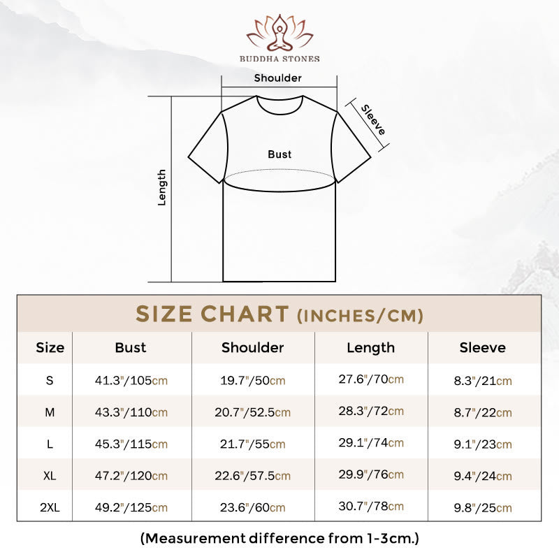 Buddha Stones Meditating Buddha Pattern Cotton Tee T-shirt - image 2