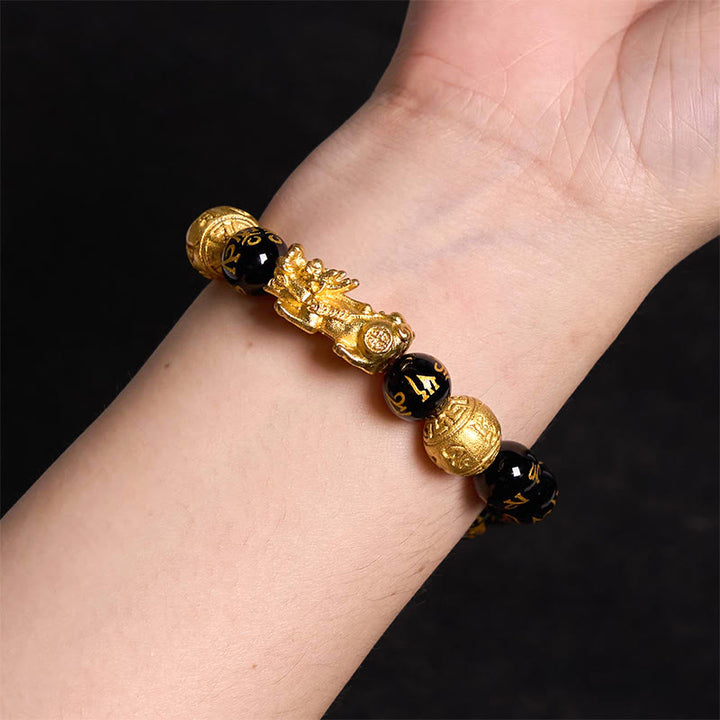 Buddha Stones FengShui PiXiu Obsidian Wealth Bracelet - image 11