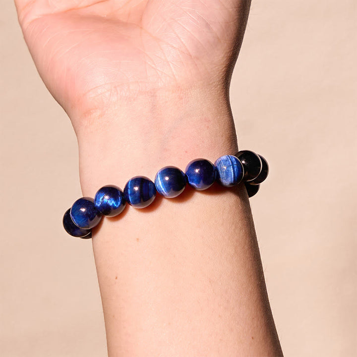 Buddha Stones Blue Tiger Eye Protection Bracelet - image 2