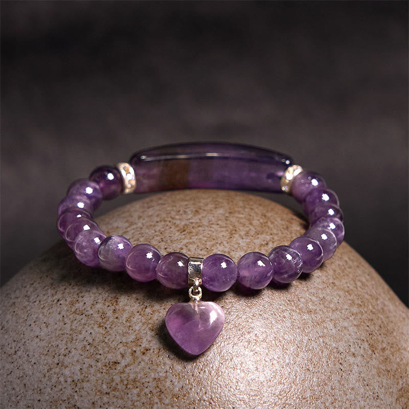 Buddha Stones Natural Quartz Love Heart Healing Beads Bracelet - image 7