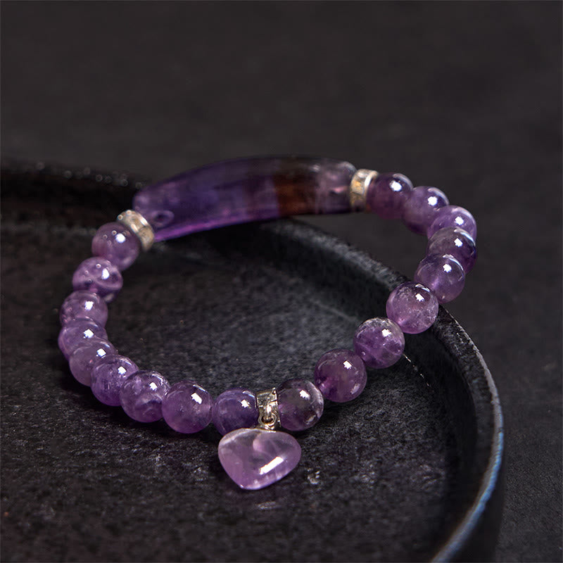 Buddha Stones Natural Quartz Love Heart Healing Beads Bracelet - image 6