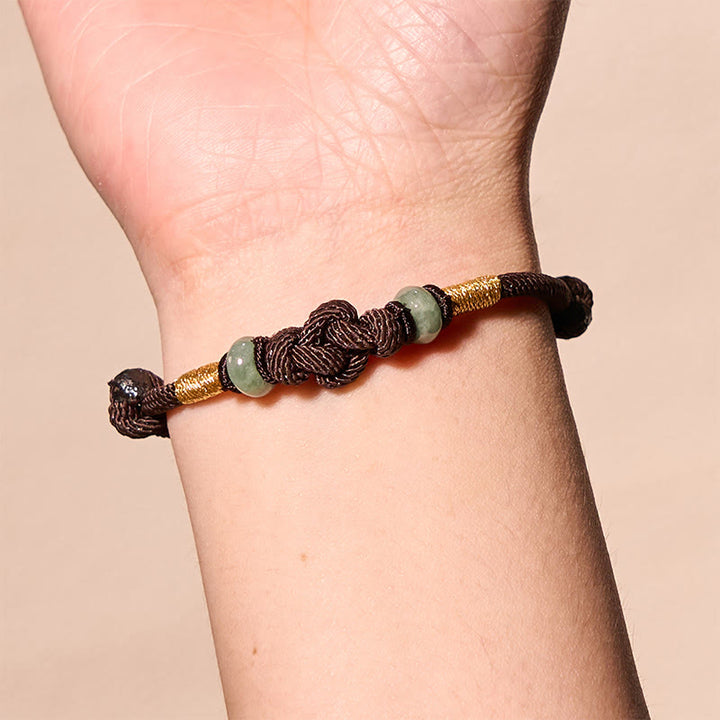 Buddha Stones Red String Jade Luck Fortune Knot Braided Couple Bracelet - image 22