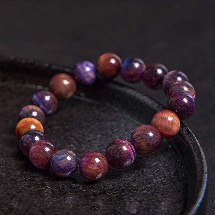 Buddha Stones Natural Purple Tiger Eye Protection Strength Bracelet - image 1