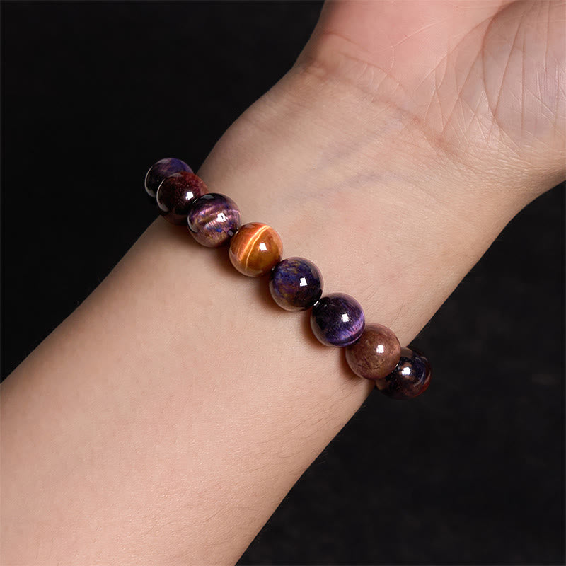 Buddha Stones Natural Purple Tiger Eye Protection Strength Bracelet - image 7