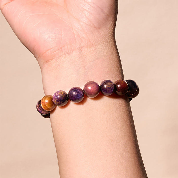 Buddha Stones Natural Purple Tiger Eye Protection Strength Bracelet - image 2