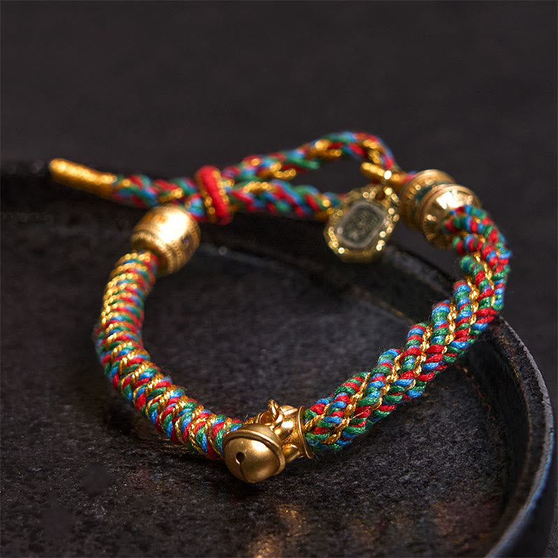 Buddha Stones Tibetan Om Mani Padme Hum Carved Zakiram Goddess of Wealth Charm Amulet Bracelet - image 1