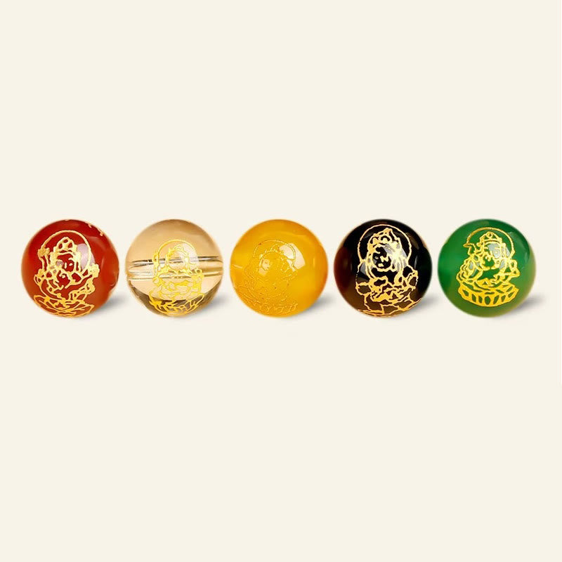 Buddha Stones Natural Gold Sheen Obsidian PiXiu Five Directions Gods of Wealth Protection Bracelet - image 15