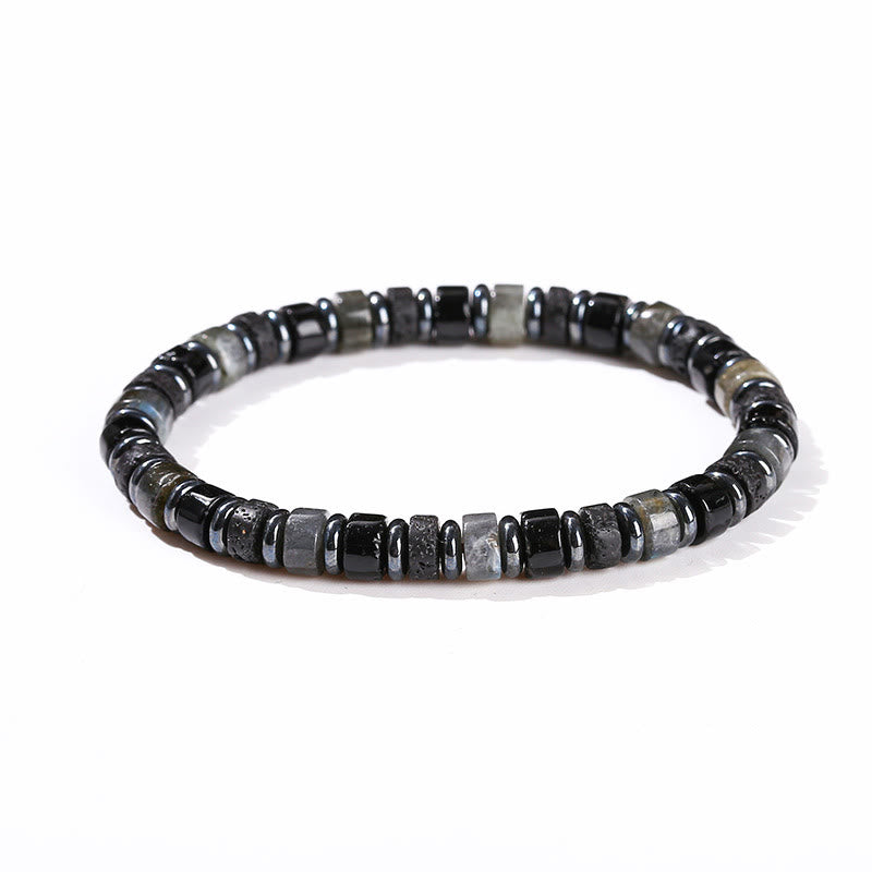Buddha Stones Hematite Turquoise Lazurite Lava Rock Black Glitter Stone Support Bracelet - image 14
