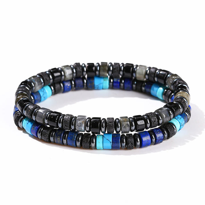 Buddha Stones Hematite Turquoise Lazurite Lava Rock Black Glitter Stone Support Bracelet - image 18