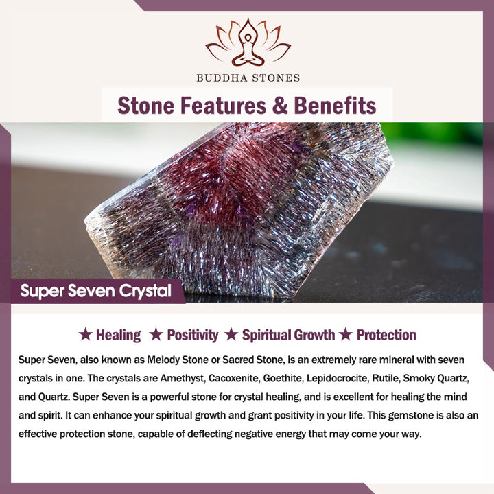 Buddha Stones Green Phantom Citrine Rutilated Quartz Super Seven Crystal Confidence Bracelet - image 9