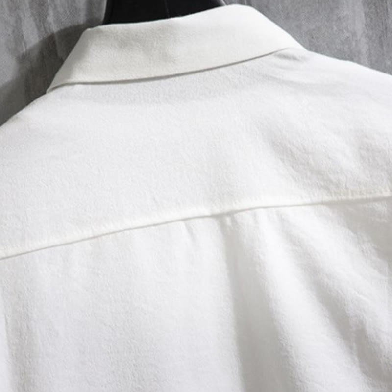 Buddha Stones Casual Solid Color Front Button Three Quarter Sleeves Men's Shirt - image 10