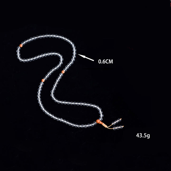 Buddha Stones 108 Mala Beads Natural Stone White Crystal Sandalwood Healing Bracelet - image 5