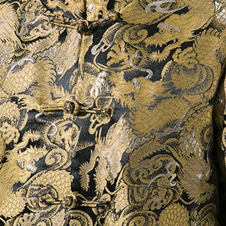 Buddha Stones Chinese Dragon Frog-button Tang Suit Cotton Men's Jacket Shirt - image 10