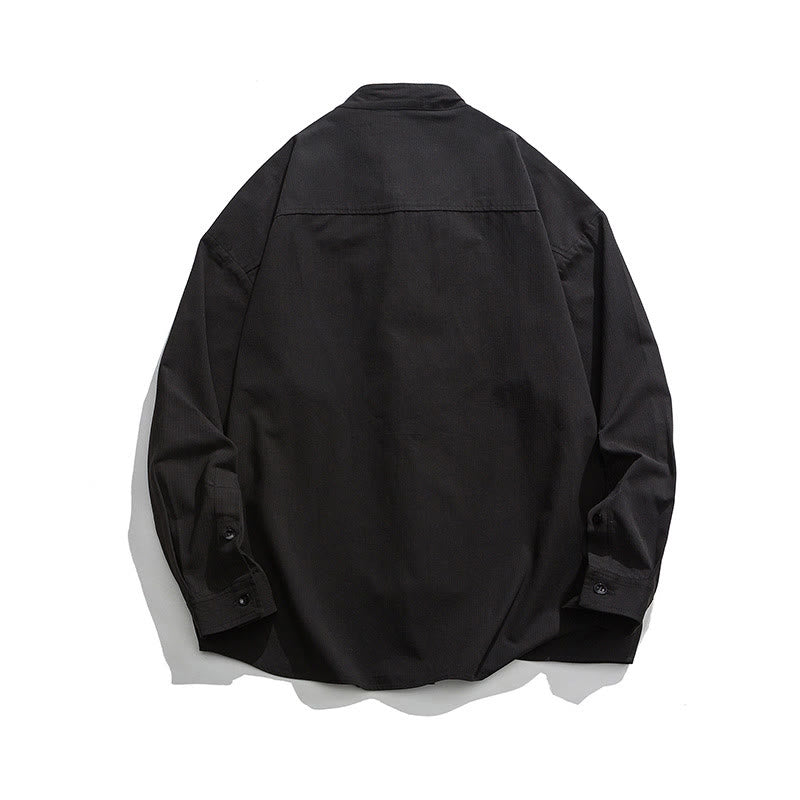 Buddha Stones Solid Color Frog-button Tang Suit Cotton Men's Jacket Shirt - image 9