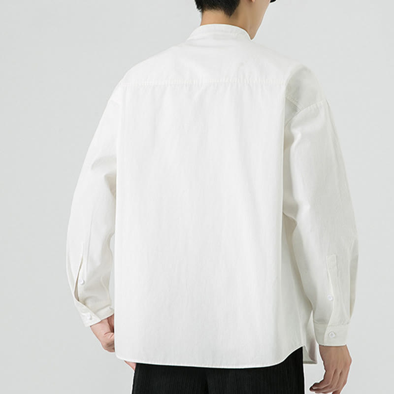 Buddha Stones Solid Color Frog-button Tang Suit Cotton Men's Jacket Shirt - image 14