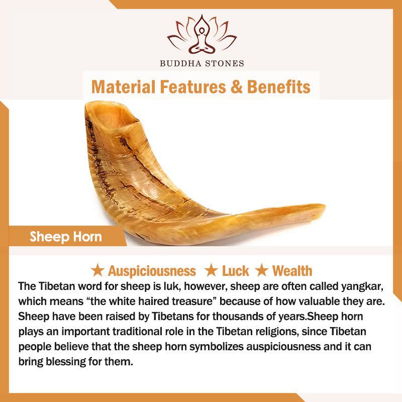 Buddha Stones Tibet 108 Mala Beads Chinese Zodiac Natal Buddha Natural Sheep Horn Wealth Bracelet - image 5