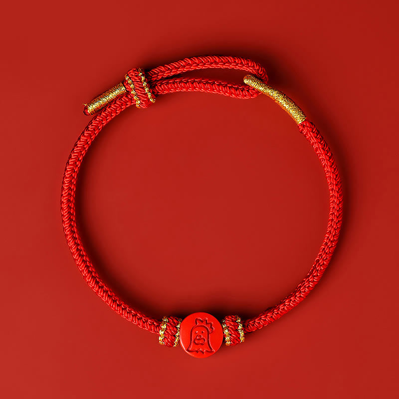 Buddha Stones Chinese Zodiac Red String Eight Thread Peace Knot Cinnabar Protection Luck Bracelet - Rooster - Red Rope(Wrist Circumference: 14-19cm) - image 20