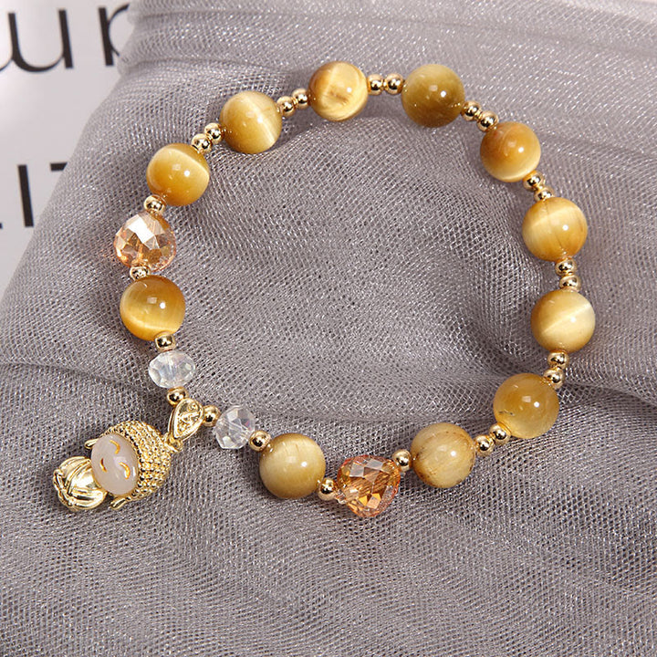 Buddha Stones Yellow Tiger Eye Meditation Buddha Protection Bracelet - image 5