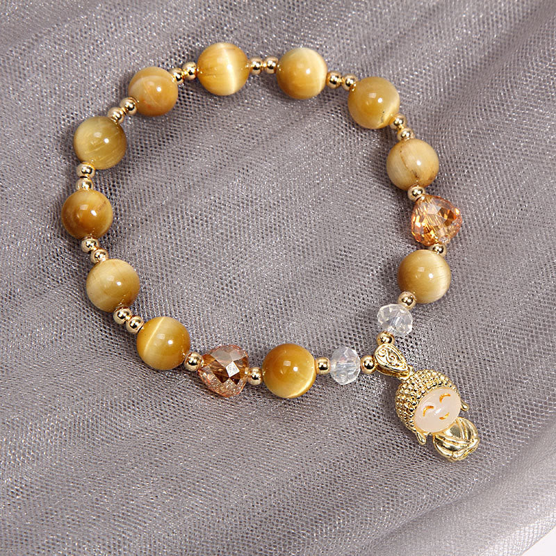 Buddha Stones Yellow Tiger Eye Meditation Buddha Protection Bracelet - image 2