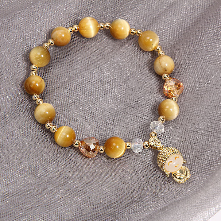 Buddha Stones Yellow Tiger Eye Meditation Buddha Protection Bracelet - image 2