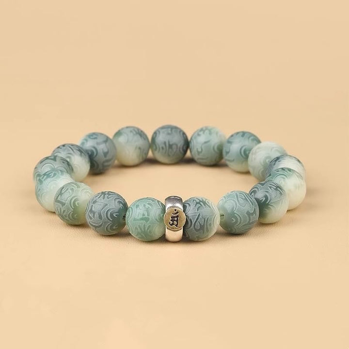 Buddha Stones Chinese Zodiac Natal Buddha Bodhi Seed Om Mani Padme Hum Engraved Wisdom Bracelet - image 0
