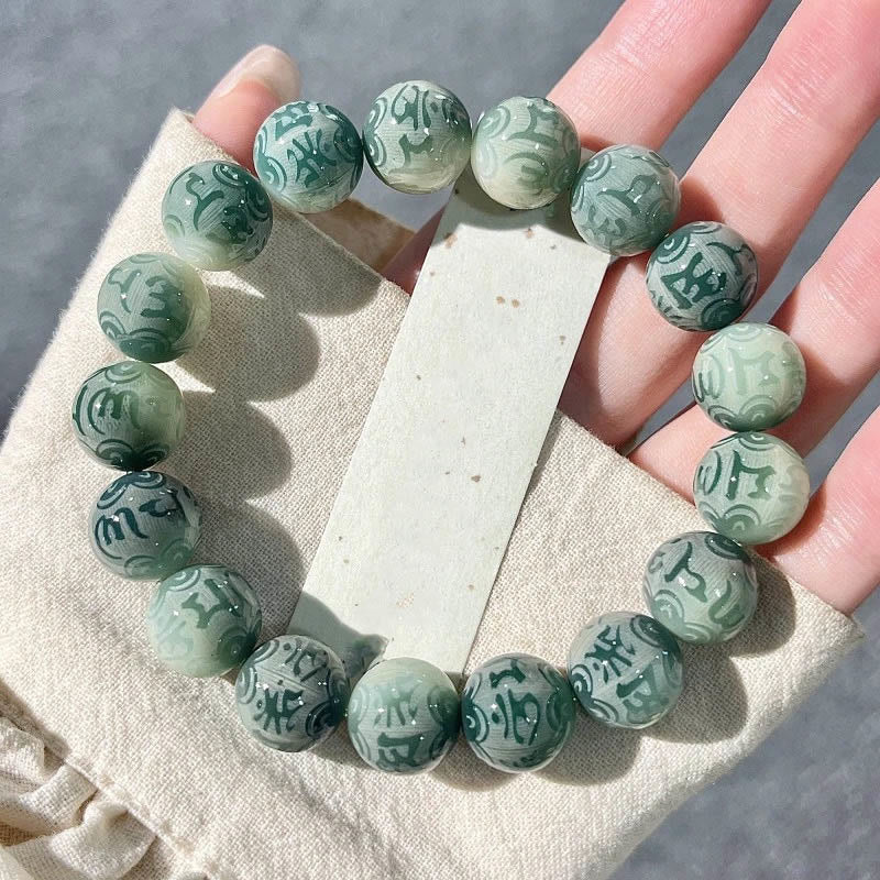 Buddha Stones Chinese Zodiac Natal Buddha Bodhi Seed Om Mani Padme Hum Engraved Wisdom Bracelet - Om Mani Padme Hum - 12mm(Wrist Circumference 14-17cm) - image 27